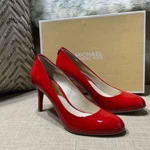 Michael Kors Women Round Toe Patent Red Heels